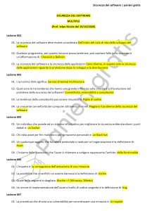 Paniere di Sicurezza del software - Multiple - Ingegneria informatica - eCampus