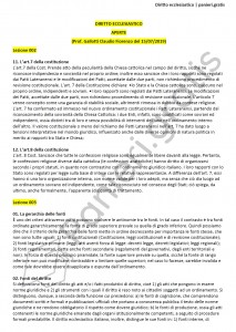 Paniere di Diritto ecclesiastico - Aperte - Giurisprudenza - eCampus