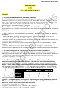 Paniere di Ricerca operativa - Aperte - 2021 - Ingegneria informatica - eCampus