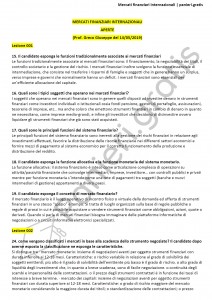 Paniere di Mercati finanziari internazionali - Aperte - Economia - eCampus