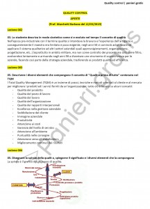 Paniere di Quality control - Aperte - Ingegneria industriale - eCampus