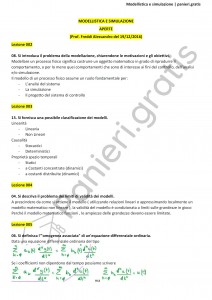 Paniere di Modellistica e simulazione - Aperte - Ingegneria informatica - eCampus
