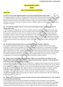 Paniere di Sociologia della moda I - Aperte - Design e discipline della moda - eCampus