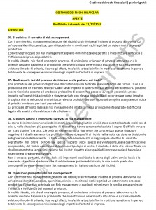 Paniere di Gestione dei rischi finanziari - Aperte - Economia - eCampus