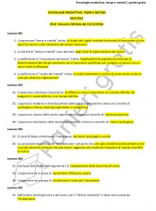 Paniere di Tecnologie produttive, tempi e metodi - Multiple - Ingegneria industriale - eCampus