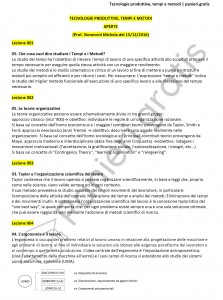 Paniere di Tecnologie produttive, tempi e metodi - Aperte - Ingegneria industriale - eCampus
