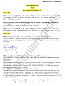 Paniere di Metodi matematici - Aperte - Economia - eCampus