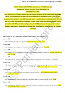 Paniere di Inglese - Nuova didattica per le lingue: la metodologia clil - Master CLIL - eCampus