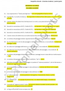 Paniere di Geografia culturale - Columbus Academy