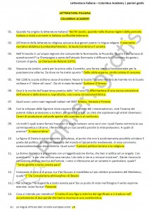 Paniere di Letteratura italiana - Columbus Academy