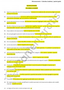 Paniere di Microeconomia - Columbus Academy