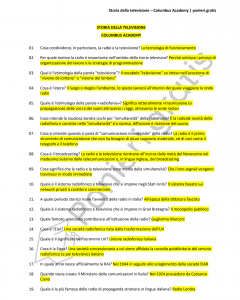 Paniere di Storia della televisione - Columbus Academy