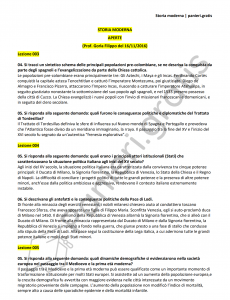Paniere di Storia moderna - Aperte - Lingue e letterature moderne - eCampus