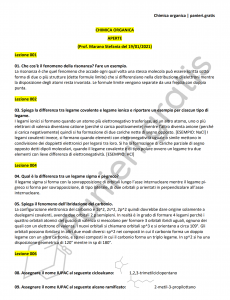 Paniere di Chimica Organica - Aperte - Ingegneria industriale - eCampus