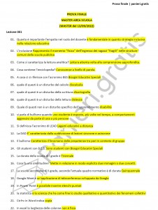 Paniere di Prova finale - Master Area Scuola - eCampus