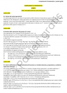 Paniere di Complementi di matematica - Aperte - Ingegneria informatica - eCampus