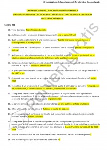 Paniere di Organizzazione della professione infermieristica - Master A15 - eCampus