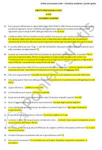 Paniere di Diritto processuale civile - Columbus Academy
