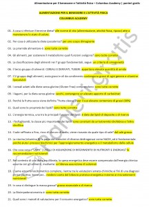 Paniere di Alimentazione per il benessere e l'attività fisica - Columbus Academy