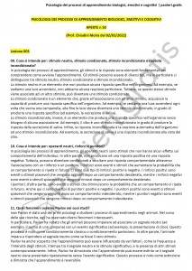 Paniere di Psicologia dei processi di apprendimento biologici emotivi e cognitivi - Aperte - eCampus