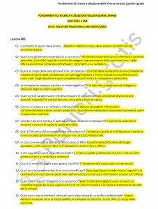 Paniere di Fondamenti di ricerca e selezione delle risorse umane - Multiple - Economia - eCampus