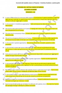 Paniere di Economia del capitale umano e d’impresa - Columbus Academy