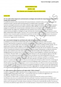 Paniere di Neurocriminologia - Aperte - Psicologia - eCampus