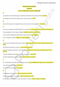 Paniere di Fisiologia dei nutrienti - Multiple - Scienze dell'esercizio fisico per il benessere