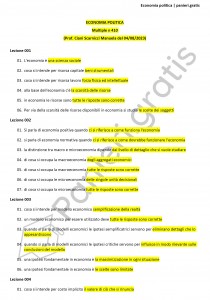 Paniere di Economia politica - Multiple - Scienze politiche - eCampus