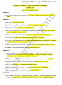 Paniere di Psicologia sociale della salute e della qualità della vita - Multiple - eCampus