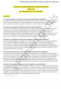 Paniere di Gestione delle imprese alberghiere e revenue management - Aperte - eCampus