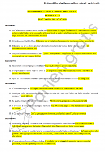 Paniere di Diritto pubblico e legislazione dei beni culturali - Multiple - Scienze del turismo