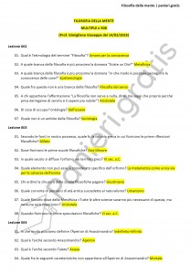 Paniere di Filosofia della mente - Multiple - Gimigliano - Scienze e tecniche psicologiche - eCampus
