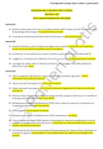 Paniere di Psicologia dello sviluppo tipico e atipico - Multiple - Lombardi - Scienze psicologiche