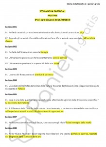 Paniere di Storia della filosofia 1 - Multiple- Master - eCampus