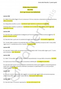 Paniere di Storia della filosofia 2 - Multiple - Master A18 - eCampus