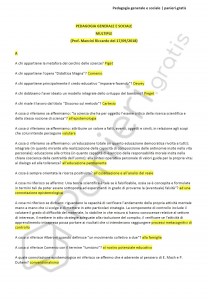 Paniere di Pedagogia generale e sociale - Multiple - Corso educatore - eCampus