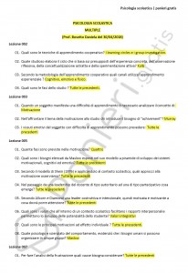 Paniere di Psicologia scolastica - Multiple - Master DSA - eCampus