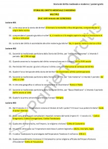 Paniere di Storia del diritto medievale e moderno - Multiple - Giurisprudenza - eCampus