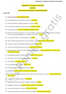 Paniere di Pragmatica e linguistica testuale - Multiple - Filologia moderna - eCampus