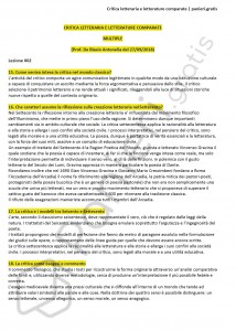 Paniere di Critica letteraria e letterature comparate - Aperte - eCampus