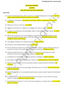 Paniere di Psicologia generale - Multiple - Scienze e tecniche psicologiche - eCampus