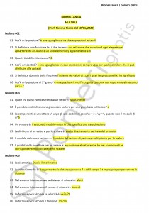 Paniere di Biomeccanica - Multiple - Scienze motorie - eCampus