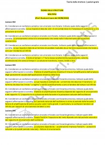 Paniere di Teoria delle strutture - Multiple - Ingegneria civile - eCampus