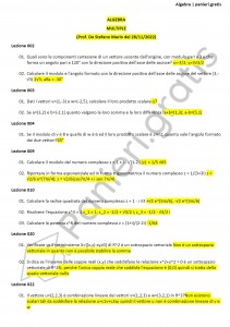 Paniere di Algebra - Multiple - Master - eCampus