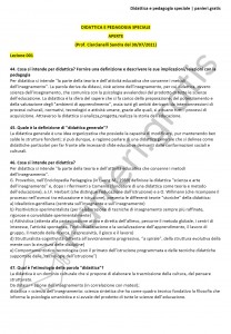 Paniere di Didattica e pedagogia speciale - Aperte - 2021 - Scienze motorie - eCampus