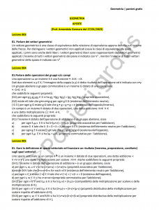 Paniere di Geometria - Aperte - Ingegneria industriale - eCampus