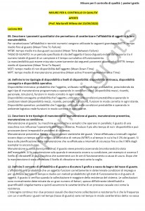 Paniere di Misure per il controllo qualità - Aperte - Ingegneria industriale - eCampus