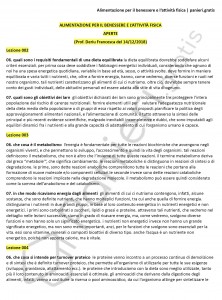 Paniere di Alimentazione per il benessere e l'attività fisica - Aperte - eCampus