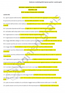 Paniere di Gestione e marketing delle imprese sportive - Multiple - Scienze motorie - eCampus